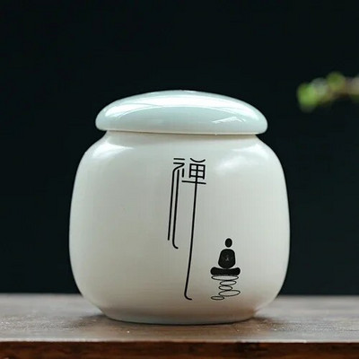 Individualus keramikinis arbatos skardinis, nešiojamasis mini arbatos indelis Kavos drėgmei atsparus stiklainis virtuvės prieskonių saugykla Arbatos rinkinio priedai namuose