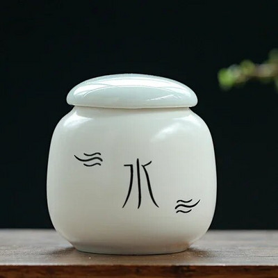 Individualus keramikinis arbatos skardinis, nešiojamasis mini arbatos indelis Kavos drėgmei atsparus stiklainis virtuvės prieskonių saugykla Arbatos rinkinio priedai namuose