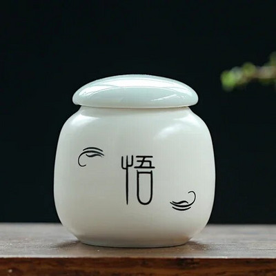 Individualus keramikinis arbatos skardinis, nešiojamasis mini arbatos indelis Kavos drėgmei atsparus stiklainis virtuvės prieskonių saugykla Arbatos rinkinio priedai namuose