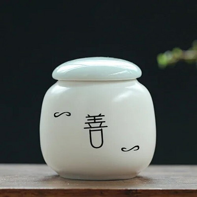 Individualus keramikinis arbatos skardinis, nešiojamasis mini arbatos indelis Kavos drėgmei atsparus stiklainis virtuvės prieskonių saugykla Arbatos rinkinio priedai namuose