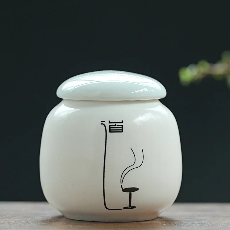 Individualus keramikinis arbatos skardinis, nešiojamasis mini arbatos indelis Kavos drėgmei atsparus stiklainis virtuvės prieskonių saugykla Arbatos rinkinio priedai namuose