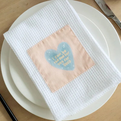 1tk 40x60cm valge vahvel, puuvillane teerätik, trükitud plaastriga köögilaua salvrätik jõulupeo kingituseks kaunistus