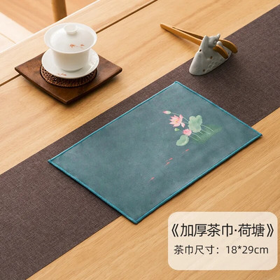 Prosop de ceai chinezesc de calitate superioară Pânză de ceai Plus Covoraș de masă absorbant pentru ceai din catifea Oală de prosop Accesorii din pânză Prosop Cadou
