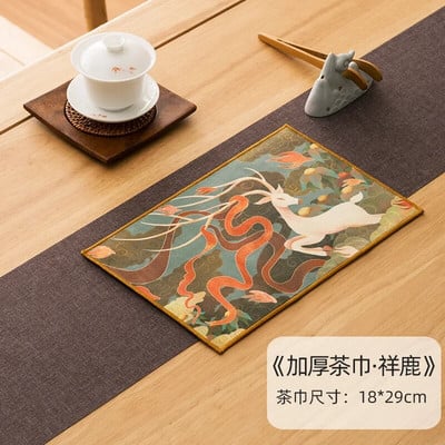 Prosop de ceai chinezesc de calitate superioară Pânză de ceai Plus Covoraș de masă absorbant pentru ceai din catifea Oală de prosop Accesorii din pânză Prosop Cadou