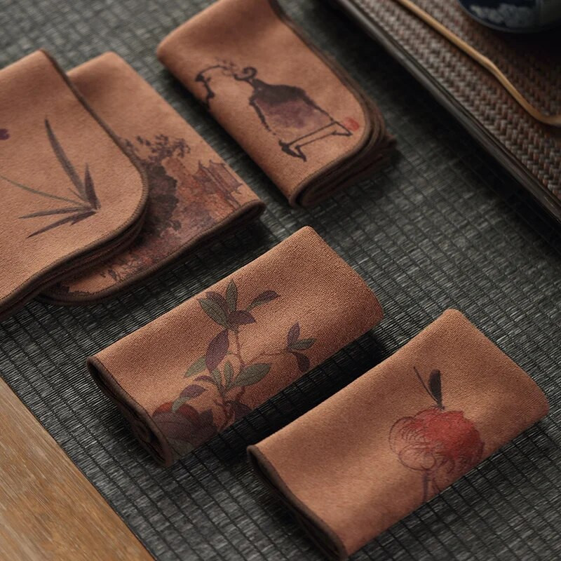 Hiina värvitud paks teerätik üliimav kvaliteetne teekomplekti tarvikud lauamatid Professionaalsed kaltsutee tseremoonia tarvikud