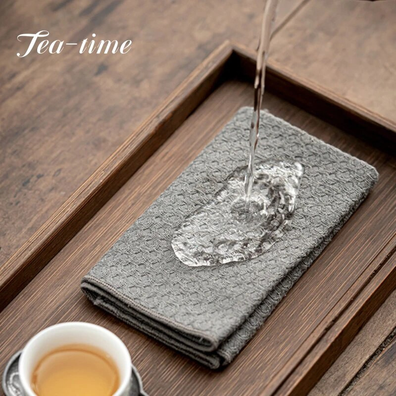 Kung Fu arbatos rankšluostis Arbatos audinys Absorbentas Zen Cloth Arbatos stalo arbatos ceremonijos priedai Arbatos švarios servetėlės Paklodės Medvilninis Lininis Kilimėlis Dovanos