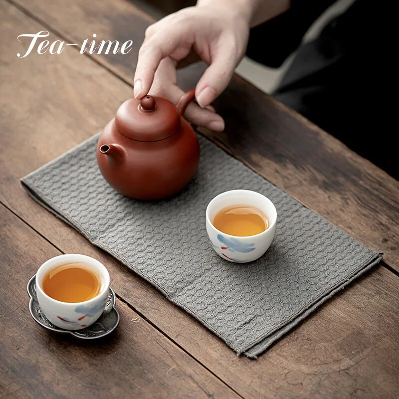 Kung Fu arbatos rankšluostis Arbatos audinys Absorbentas Zen Cloth Arbatos stalo arbatos ceremonijos priedai Arbatos švarios servetėlės Paklodės Medvilninis Lininis Kilimėlis Dovanos