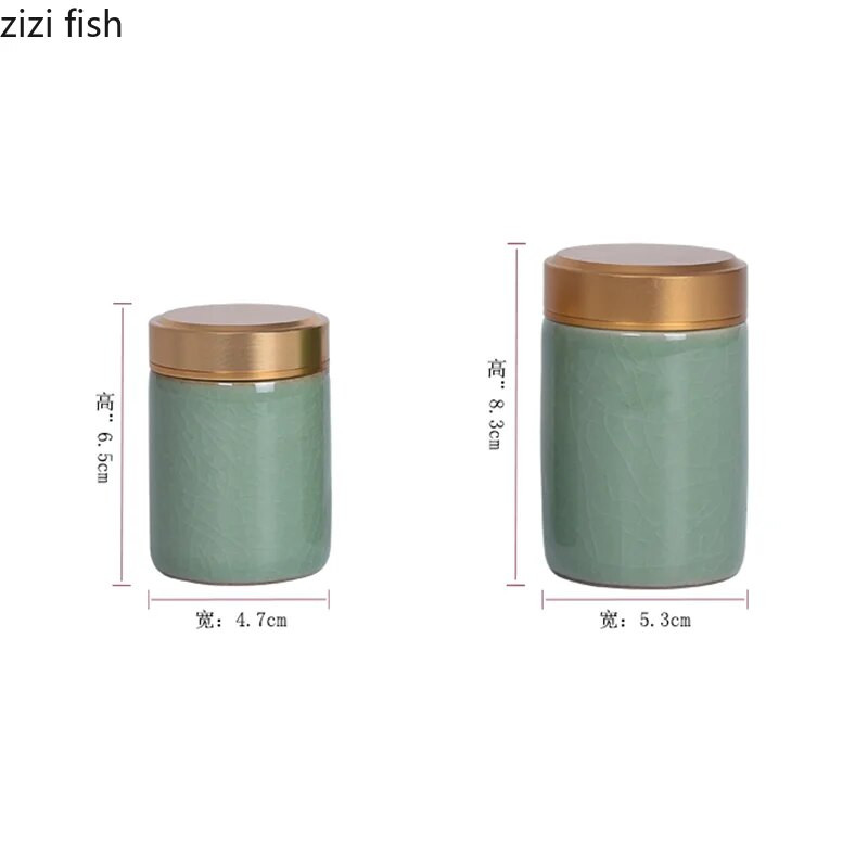 Keramička posuda za čaj s metalnim poklopcem Putna limenka za čaj Praktična mala kutija za čaj Posuda za čaj Spremnik za pohranu Organizator čaja Staklenka za slatkiše