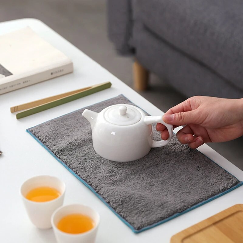 Teerätik Mikrokiust imitatsiooniga hirvenahast kahekihiline Kung Fu teekomplekt käterätikud Käsitsi maalitud paksendatud puhastuslapp köögirätik