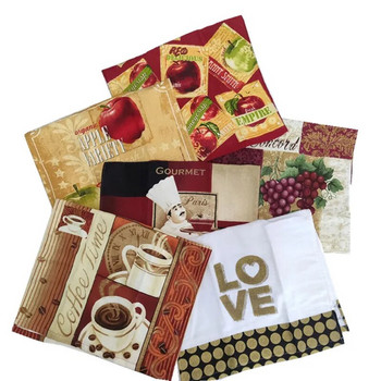1 бр. 38x63 см цветна щампована памучна кухненска кърпа за чай Хавлиена кърпа за домашен парти, подарък