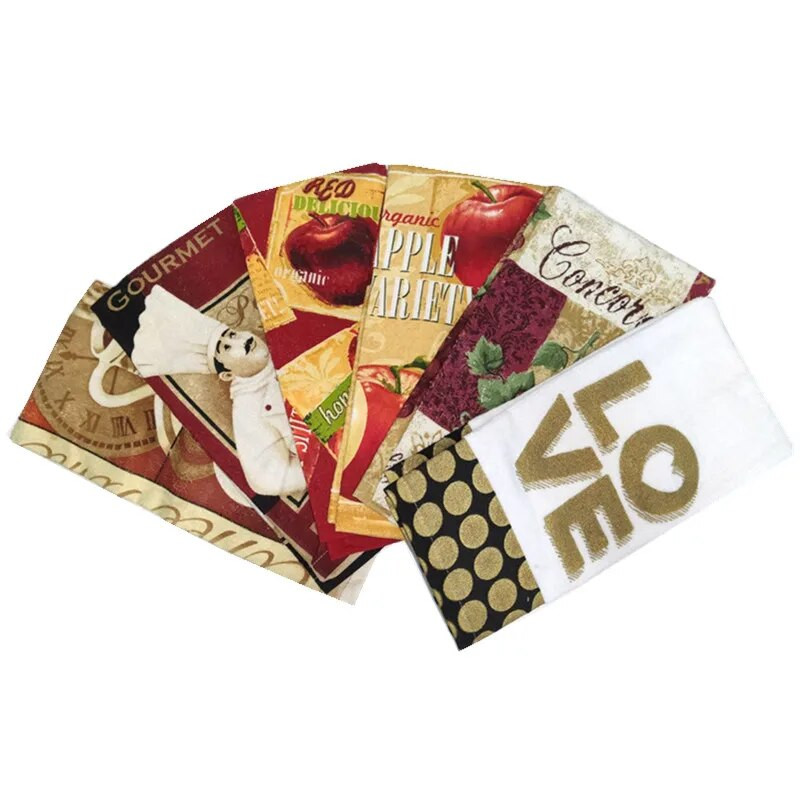 1tk 38x63cm värviline trükitud puuvillane köögi nõudepesuriie teerätik Kodupeo kujundus kingitus