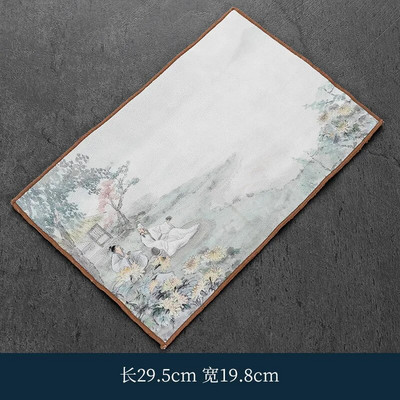 Japoniškos medvilnės ir kanapių sugeriantis rankšluostis arbatos ceremonijos priedai pilka staltiesė indų šluostė paprasta vėjo arbatos padėkliukas