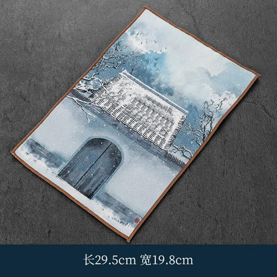 Japoniškos medvilnės ir kanapių sugeriantis rankšluostis arbatos ceremonijos priedai pilka staltiesė indų šluostė paprasta vėjo arbatos padėkliukas