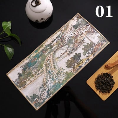 Vintage kineski stil Debela kuhinjska krpa, super upijajuća krpa za posuđe, Čajna salveta Kuhinjski pribor za čaj 18x40 cm