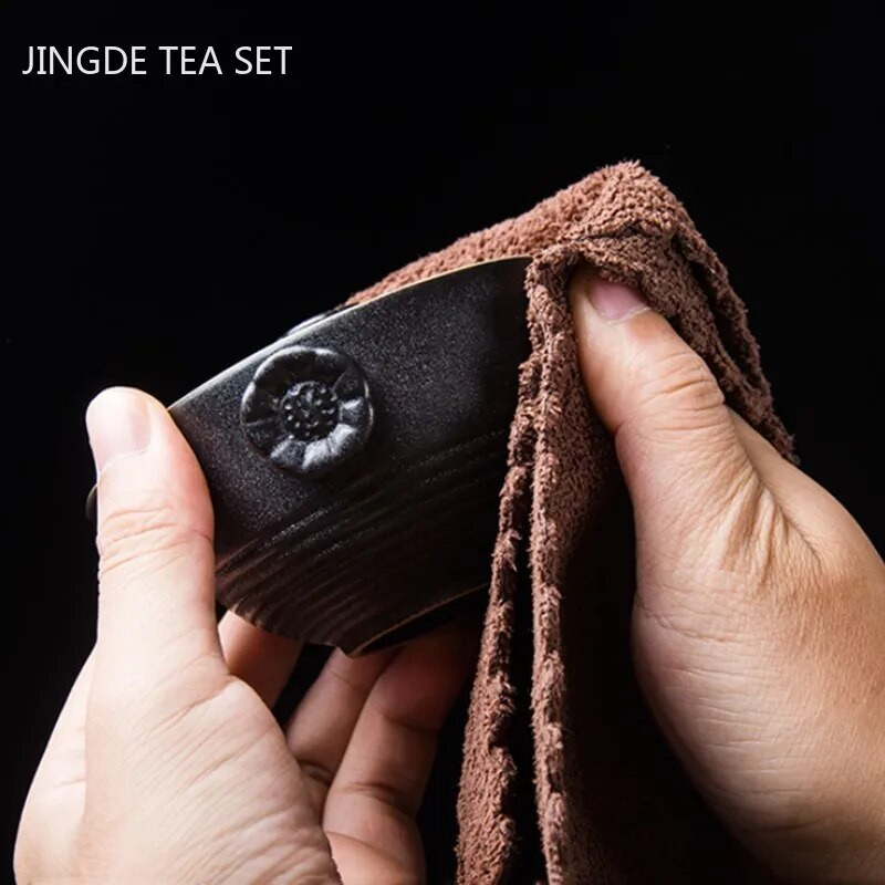 Vintage ζωγραφιστό πετσέτα τσαγιού Τραπεζάκια τσαγιού Τραπεζομάντιλα Ειδικά κουρέλια Σετ τσαγιού Αξεσουάρ καθαρισμού Home Square Absorbent Tea Mat