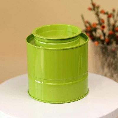 Teepurgi hoiustamine plekk-konteiner kanisterkarp metallist lahtiselt jahu kommid terasest roostevabast lehtedest köök suletud pakend teenõud