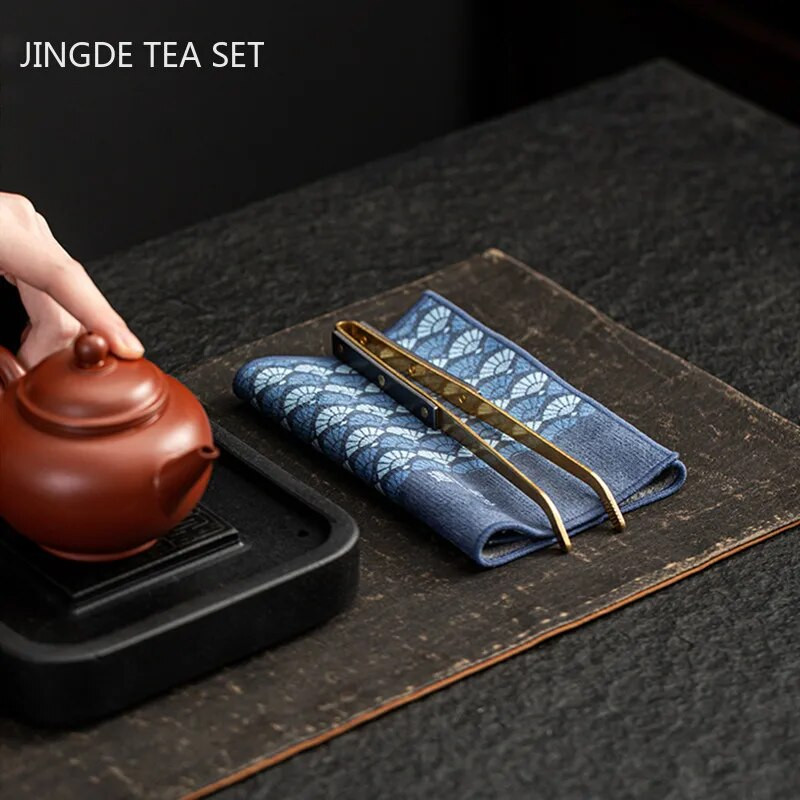 Vintage värvitud paks seemisnahast teerätik majapidamises kasutatav Zen-tee laudlina kõrgekvaliteediline imav teealus Teesalvrätik teekomplekti tarvikud