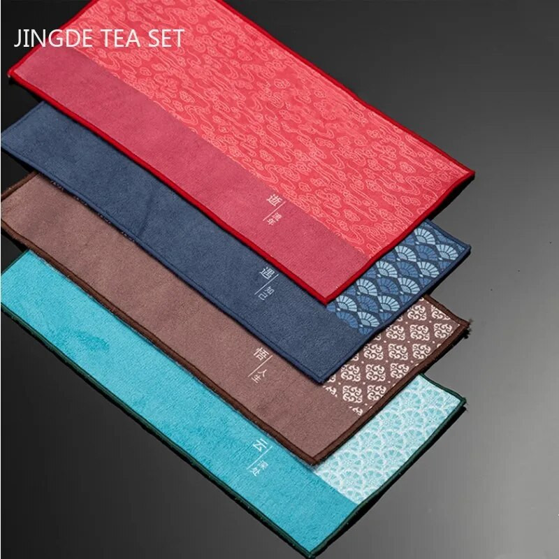 Vintage värvitud paks seemisnahast teerätik majapidamises kasutatav Zen-tee laudlina kõrgekvaliteediline imav teealus Teesalvrätik teekomplekti tarvikud