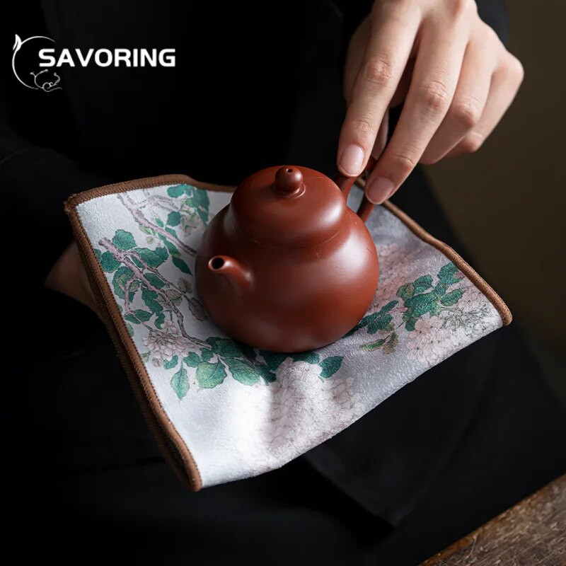 Prosop de ceai îngroșat de ultimă generație Prosop de curățare pentru ceainic Prosop de absorbție Servețele de ceai de uz casnic Pânză de ceai Decorare Cha