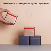 Teepurgiga suletud miniraudne teekorgija Ruudukujuline plekkkarp lahtine tee/teepillid/teekott säilituskarp pühadekinke rauaga konteiner