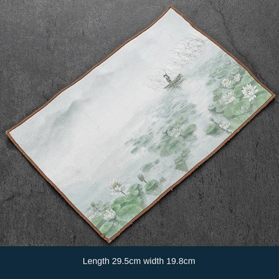 Bumbac in stil japonez Prosop de ceai absorbant de apa Ustensile pentru ceremonia ceaiului Față de masă gri Carpă Covoraș de ceai Ustensile pentru ceremonia ceaiului