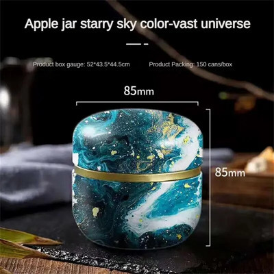 Kaasaskantav teekarp Tee Caddy kohvitee hoiustamiskonteiner Retromustriga trükitud metallpurgid Mini teekarbi korraldaja kingitused