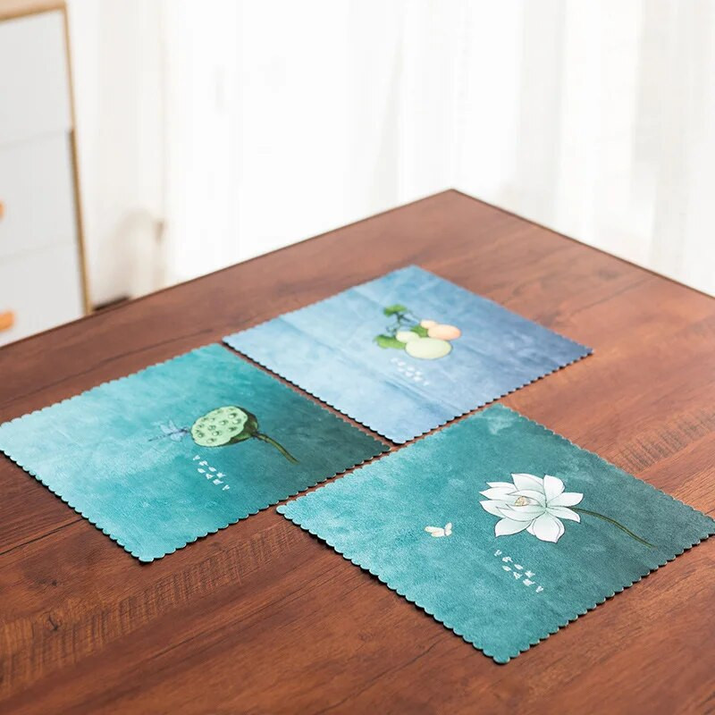 Mikrokiust teerätikud paksendatud imav kalts Käsitsi maalitud majapidamisrätik teetarvikud puhastuslapp laua alusmatt