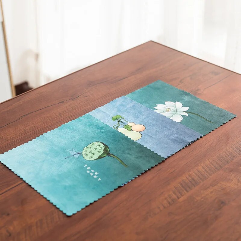 Mikrokiust teerätikud paksendatud imav kalts Käsitsi maalitud majapidamisrätik teetarvikud puhastuslapp laua alusmatt