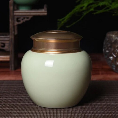 Metallkaanega keraamiline purk Tee Caddy teekarp Suletud purgi hoiupaak Teekorgiti Teekonteiner kommipurgid Toidu säilituskarp