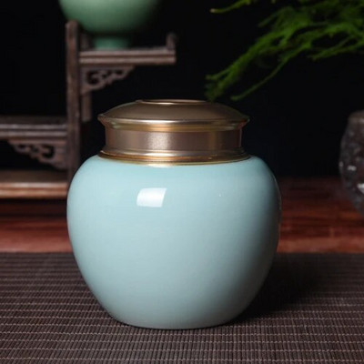 Metallkaanega keraamiline purk Tee Caddy teekarp Suletud purgi hoiupaak Teekorgiti Teekonteiner kommipurgid Toidu säilituskarp