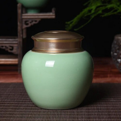 Metallkaanega keraamiline purk Tee Caddy teekarp Suletud purgi hoiupaak Teekorgiti Teekonteiner kommipurgid Toidu säilituskarp