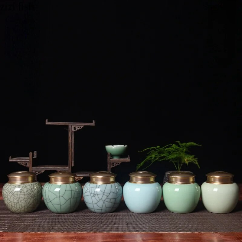 Metallkaanega keraamiline purk Tee Caddy teekarp Suletud purgi hoiupaak Teekorgiti Teekonteiner kommipurgid Toidu säilituskarp