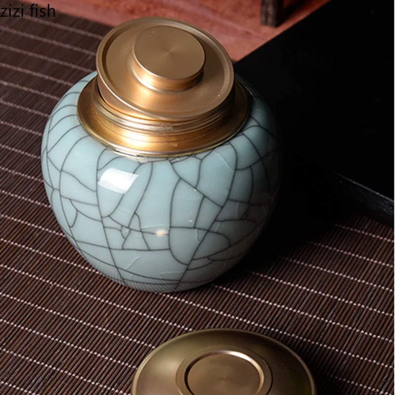 Metallkaanega keraamiline purk Tee Caddy teekarp Suletud purgi hoiupaak Teekorgiti Teekonteiner kommipurgid Toidu säilituskarp