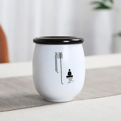 1 buc. Alb Zen mic din ceramică acasă Ganoderma Lucidum ceai boabe de cafea biscuiți bomboane borcane sigilate pastile pulbere rezervor ceramică