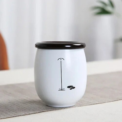 1 buc. Alb Zen mic din ceramică acasă Ganoderma Lucidum ceai boabe de cafea biscuiți bomboane borcane sigilate pastile pulbere rezervor ceramică