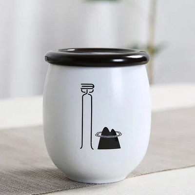 1 buc. Alb Zen mic din ceramică acasă Ganoderma Lucidum ceai boabe de cafea biscuiți bomboane borcane sigilate pastile pulbere rezervor ceramică