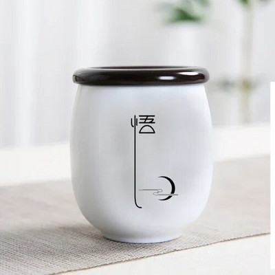 1 buc. Alb Zen mic din ceramică acasă Ganoderma Lucidum ceai boabe de cafea biscuiți bomboane borcane sigilate pastile pulbere rezervor ceramică