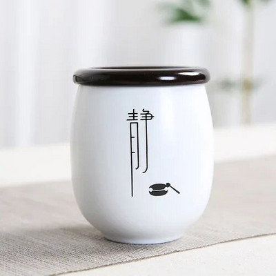 1 buc. Alb Zen mic din ceramică acasă Ganoderma Lucidum ceai boabe de cafea biscuiți bomboane borcane sigilate pastile pulbere rezervor ceramică