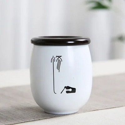 1 buc. Alb Zen mic din ceramică acasă Ganoderma Lucidum ceai boabe de cafea biscuiți bomboane borcane sigilate pastile pulbere rezervor ceramică