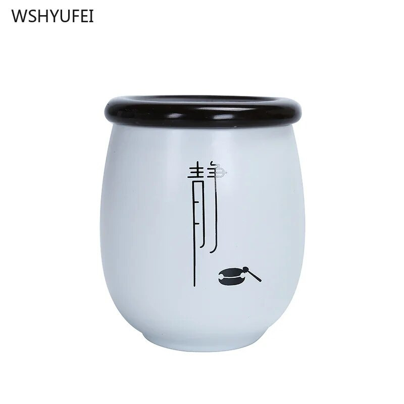 1 buc. Alb Zen mic din ceramică acasă Ganoderma Lucidum ceai boabe de cafea biscuiți bomboane borcane sigilate pastile pulbere rezervor ceramică