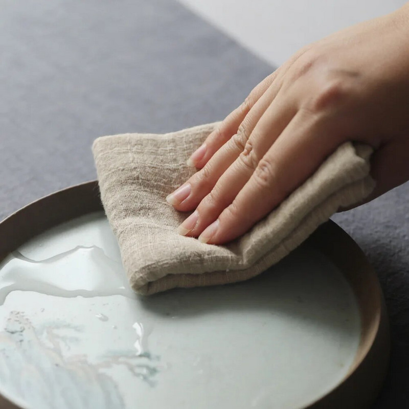 Puuvillane linane teerätik Nõudepesu salvrätikud Zen teetseremoonia matt Serveerimine lilled Aksessuaarid salvrätik taldrikule
