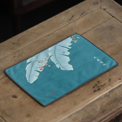 Medvilninis rankšluostis Kinų stiliaus arbatos audinys, sugeriantis molinis arbatos kilimėlis Kung Fu arbatos servetėlė arbatos priedai 20X30CM