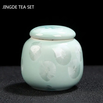 Керамична кристална глазура Малка чаша за чай Преносим буркан за съхранение на кафе Кухненски буркан за чай Подправки Влагоустойчив резервоар Комплект за чай Консумативи