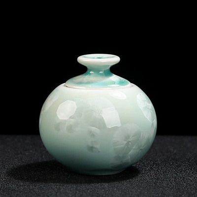 Keraamiline kristallglasuur Väike Tee Caddy Kaasaskantav Kohvihoidja Purk Köök Teepurk Vürtsid Niiskuskindel paak Teekomplekt Tarvikud