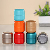 Skardiniai maži apvalūs skardiniai indai su dangteliais, skirti saldainių dovanoms, žvakių gamybai, arbatai, kavai ir amatams