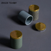 Keraamiline Tee Caddy Mini hoiukarbid Suletud kohvipulbripurgid Teelehed konteiner Kaasaskantav teekarp Korraldaja Peen teekomplekt