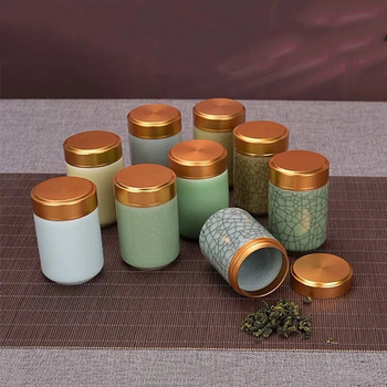 Керамични кутии за чай Мини кутии за съхранение Запечатани кутии за кафе на прах Контейнер за листа от чай Преносима кутия за чай Организатор Изискан комплект за чай