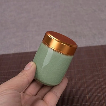 Ceramic Tea Caddy Mini Storage Boxes Σφραγισμένα κουτιά καφέ σε σκόνη Δοχείο Φύλλα τσαγιού Φορητό κουτί τσαγιού Organizer Εκλεκτό σετ τσαγιού