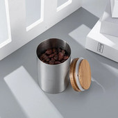 304 kanistri od nehrđajućeg čelika s poklopcem od bambusa, hermetički zatvorena posuda za pohranu hrane s poklopcem na otvaranje, staklenka za pohranu hrane za kuhinju