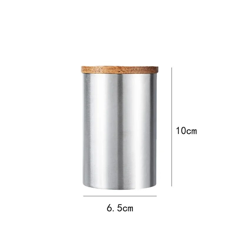 304 kanistri od nehrđajućeg čelika s poklopcem od bambusa, hermetički zatvorena posuda za pohranu hrane s poklopcem na otvaranje, staklenka za pohranu hrane za kuhinju